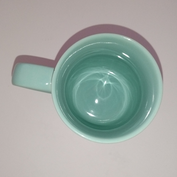 Rise & Shine Coffee Mug Turquoise w/ Metallic Silver Writing - Picture 2 of 7
